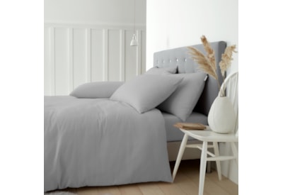Brushed Cotton Quilt Set Grey King (BD/57738/W/KQS/GY)
