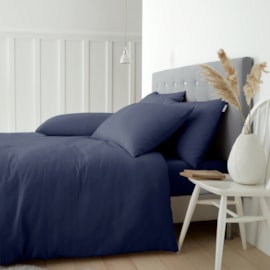 Brushed Cotton Quilt Set Navy Double (BD/57738/W/DQS/NA)