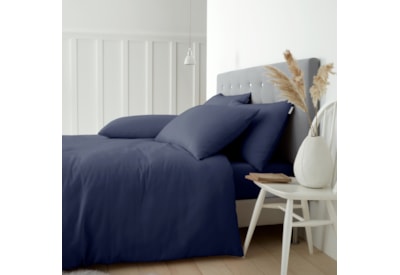 Brushed Cotton Quilt Set Navy Double (BD/57738/W/DQS/NA)