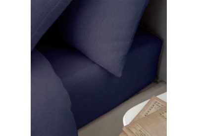 Catherine Lansfield Brushed Cotton Sheet & Pillowcase Pack Navy King Catherine Lansfield Brushed Cotton Sheet & Pillowcase Pack Navy King