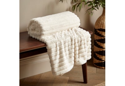 Catherine Lansfield Cosy Ribbed Throw Cream 130x170 (DS/57795/W/130170/CR)