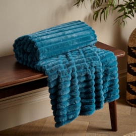 Catherine Lansfield Cosy Ribbed Throw Teal 130x170 (DS/57795/W/130170/TEA)