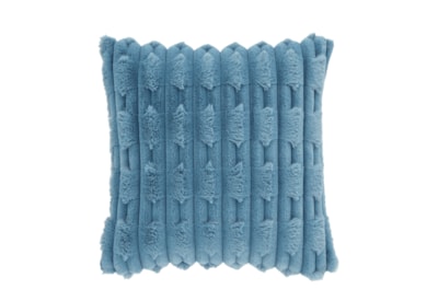 Carved Faux Fur Filled Cushion Blue 50cm Carved Faux Fur Filled Cushion Blue 50cm