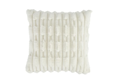 Carved Faux Fur Filled Cushion Cream 50cm Carved Faux Fur Filled Cushion Cream 50cm