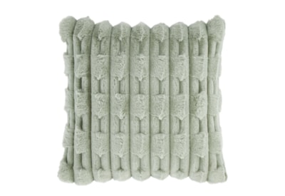 Carved Faux Fur Filled Cushion Sage 50cm Carved Faux Fur Filled Cushion Sage 50cm