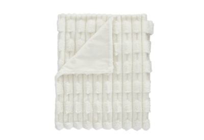 Carved Faux Fur Throw Cream 150cm Carved Faux Fur Throw Cream 150cm