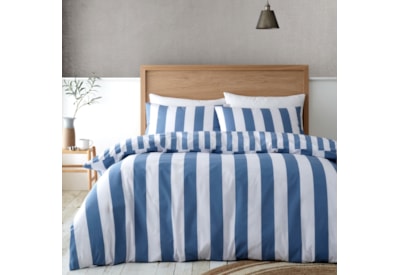 Catherine Lansfield Cove Stripe Duvet Set Blue Double Catherine Lansfield Cove Stripe Duvet Set Blue Double
