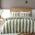Catherine Lansfield Cove Stripe Duvet Set Green Double Catherine Lansfield Cove Stripe Duvet Set Green Double