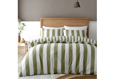 Catherine Lansfield Cove Stripe Duvet Set Green Single Catherine Lansfield Cove Stripe Duvet Set Green Single
