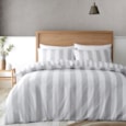 Catherine Lansfield Cove Stripe Duvet Set Silver Single Catherine Lansfield Cove Stripe Duvet Set Silver Single