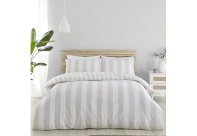 Catherine Lansfield Cove Stripe Duvet Set Natural Single Catherine Lansfield Cove Stripe Duvet Set Natural Single
