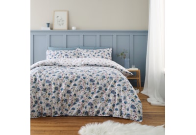 Bianca Brushed Cotton Duvet Set Ophelia Floral Blue King Bianca Brushed Cotton Duvet Set Ophelia Floral Blue King