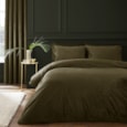Catherine Lanfields Kingsley Matt Velvet Olive Duvet Set Double Catherine Lanfields Kingsley Matt Velvet Olive Duvet Set Double