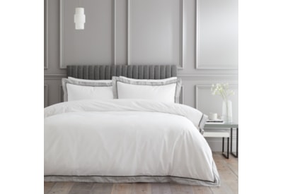 Bianca Mayfair Whte / Silver Duvet Set Double Bianca Mayfair Whte / Silver Duvet Set Double