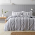 Bianca Brushed Cotton Duvet Set Ticking Stripe Grey S/king Bianca Brushed Cotton Duvet Set Ticking Stripe Grey S/king