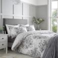 Catherine Lansfield Elinda Floral Duvet Set Grey Single Catherine Lansfield Elinda Floral Duvet Set Grey Single
