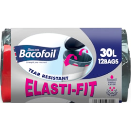 Baco Easyfit Bin Liners 30lt 12s (59B11)