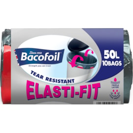 Baco Easyfit Bin Liners 50lt 10s (59B12)