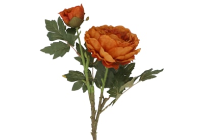 Gisela Graham Antique Orange Peony w Bud Stem 70cm Gisela Graham Antique Orange Peony w Bud Stem 70cm