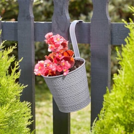 Smart Garden Aztec Fence & Balcony Hanging Pot Slate 6"