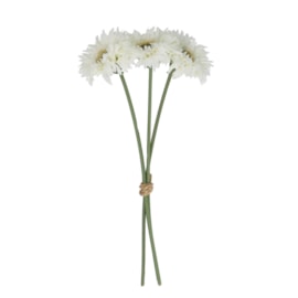 Gisela Graham White Gerbera Pick Bunch 26X10X9Cm