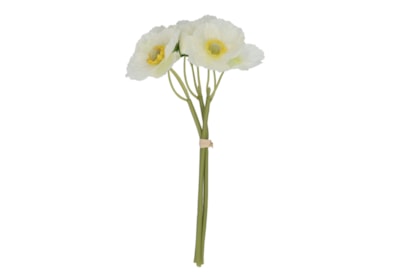 Gisela Graham White Poppy Pick Bunch 27X11X4Cm Gisela Graham White Poppy Pick Bunch 27X11X4Cm