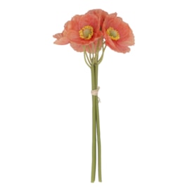 Gisela Graham Coral Pink Poppy Pick Bunch  27X11X4Cm