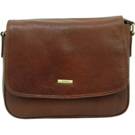 Nova Leather 3/4 Flap Shoulder Bag Cognac (6135COGNAC)