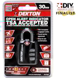 Dekton 30mm Tsa Accepted Combination Padlock With Dekton 30mm Tsa Accepted Combination Padlock With