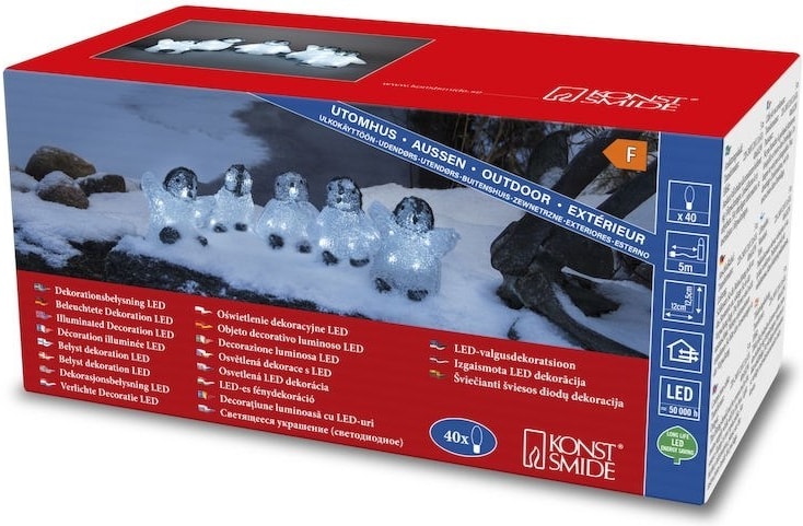 Acrylic Penguin 5 Pce Set Led (6266-203EE)