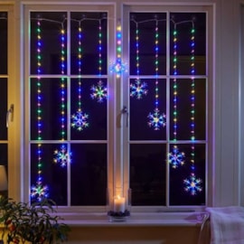 Curtain String Lights Snowflake Multi Coloured (2514008)