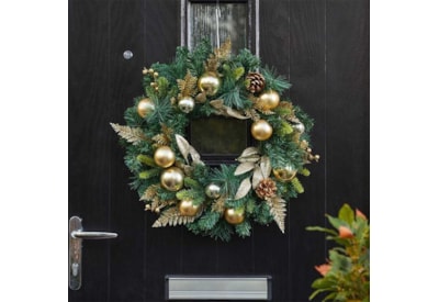 Three Kings Baubly Wreath Gold 40cm Three Kings Baubly Wreath Gold 40cm