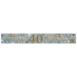40th Birthday Banner Holographic 40th Birthday Banner Holographic
