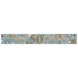 50th Birthday Banner Holographic 50th Birthday Banner Holographic