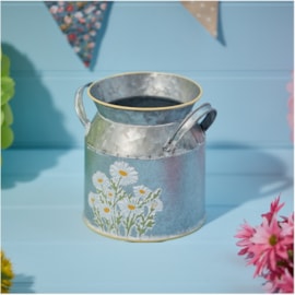 Daisy Embossed Metal Milk Can (6FC102)
