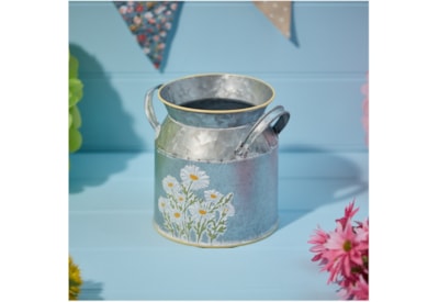 Daisy Embossed Metal Milk Can (6FC102)