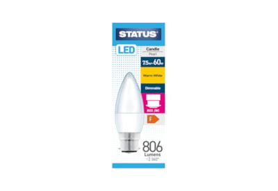 Status 7.5w Led Candle B22 Warm White Dimmable Status 7.5w Led Candle B22 Warm White Dimmable