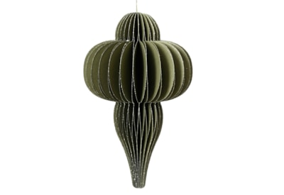 Tree Decoration Paper Ornament Green Champagne Painted Edge Fsc 100% 15Cm Tree Decoration Paper Ornament Green Champagne Painted Edge Fsc 100% 15Cm