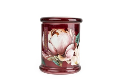 Large Glass Lidded Jar Peony & Water Lily Large Glass Lidded Jar Peony & Water Lily