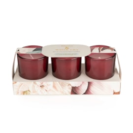 Set Of 3 Votive Candles Peony & Water Lily