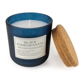 Glass Candle w Cork Lid Black Pomegranate 10cm Glass Candle w Cork Lid Black Pomegranate 10cm