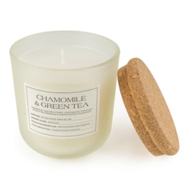 Glass Candle w Cork Lid Chamomile & Green Tea 10cm Glass Candle w Cork Lid Chamomile & Green Tea 10cm