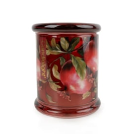 Large Glass Lidded Jar Forest Pine & Pomegranate Large Glass Lidded Jar Forest Pine & Pomegranate