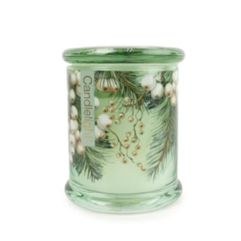 Large Glass Lidded Jar Winter Fir & Mistletoe Large Glass Lidded Jar Winter Fir & Mistletoe