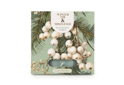 Set Of 9 Tealights Winter Fir & Mistletoe