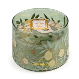 Tapered Glass Candle Pot Vintage Fruits Tapered Glass Candle Pot Vintage Fruits