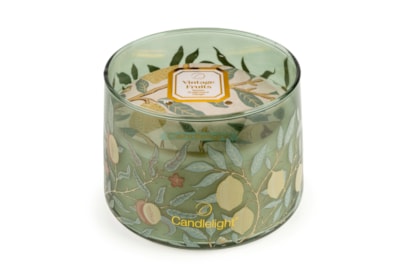 Tapered Glass Candle Pot Vintage Fruits Tapered Glass Candle Pot Vintage Fruits