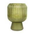 21Cm Glass Ridged Table Lamp Green 21Cm Glass Ridged Table Lamp Green