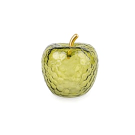 11Cm Glass Led Apple Ornament Green