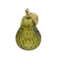 18Cm Glass Led Pear Ornament Green